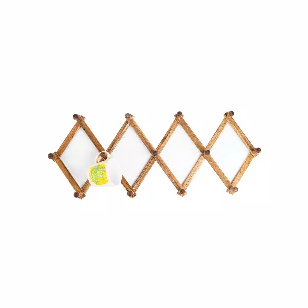 Ironwood Acacia Wood Expandable Accordion Peg Rack
