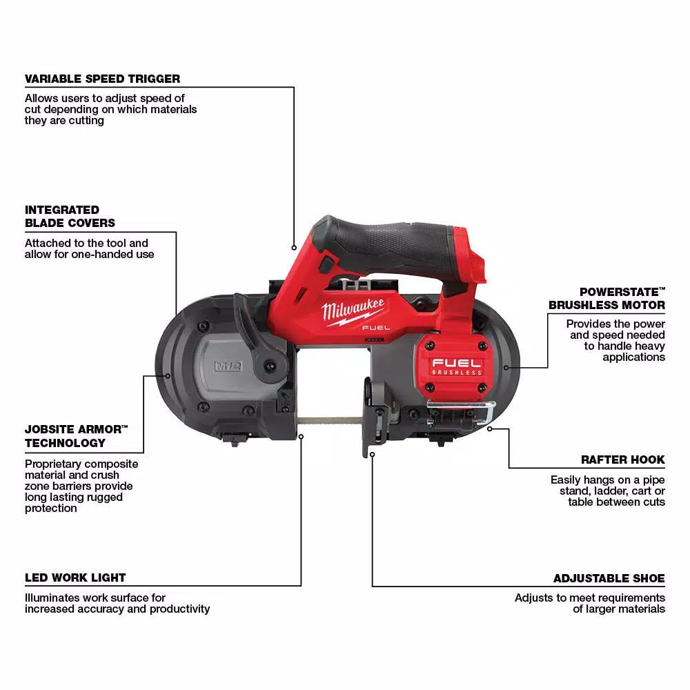 Milwaukee M12 FUEL 12V Lithium-Ion Cordless Sub-Compact Band Saw (Tool-Only)