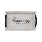 Stratton Home Decor Happiness is Homemade Wood Serving Tray with Metal Handles thumbnail 1