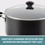 Farberware 10.5 Qt. Aluminum Nonstick Stock Pot with Glass Lid, Black thumbnail 9