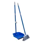 Quickie Stand and Store Lobby Broom and Dustpan Set, Blue thumbnail 1