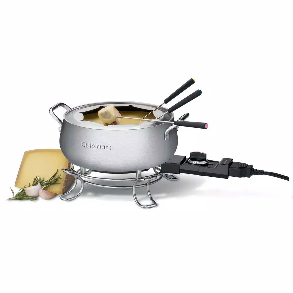 Cuisinart Electric Fondue Set, 3 Qt. Brushed Stainless Steel Pot with Adjustable Temperature