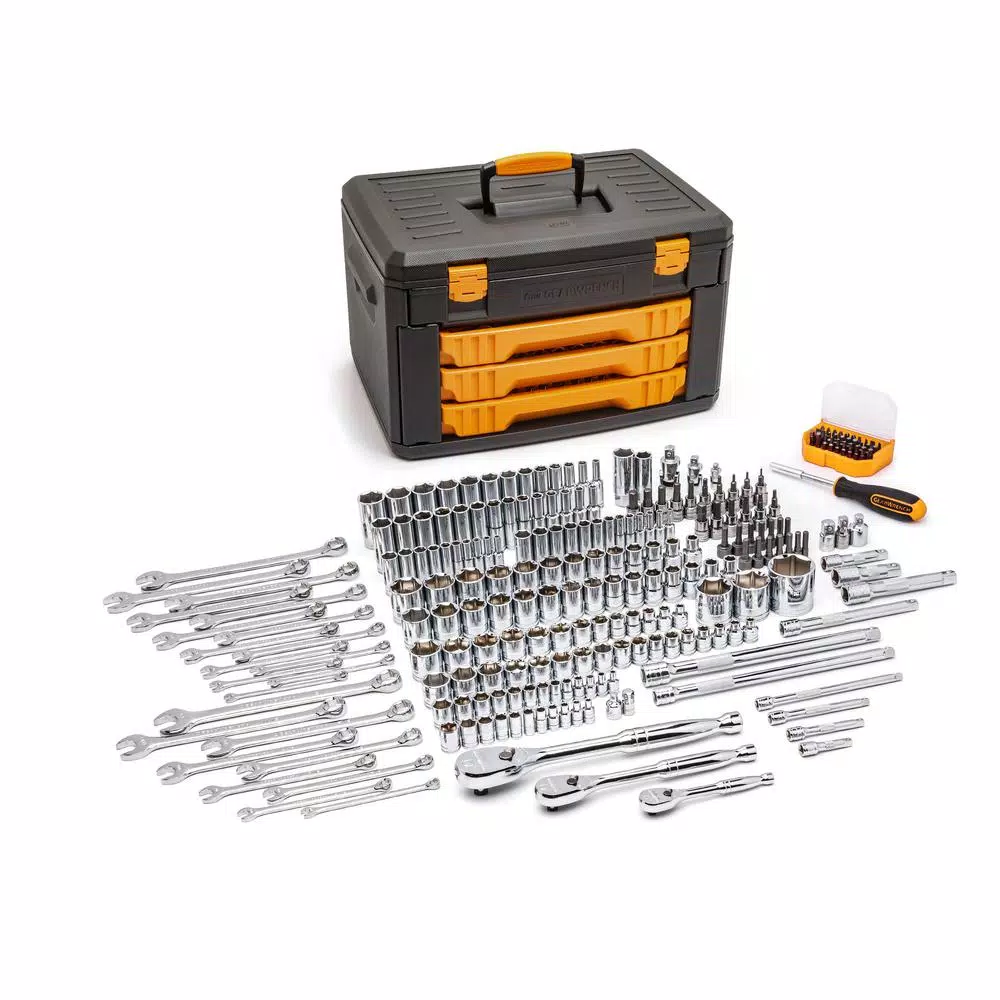 GearWrench 243-Piece 6-Point Mechanics Tool Set with 3-Drawer Storage Box