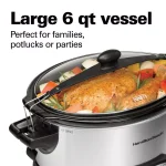 Hamilton Beach 6 Qt. Programmable Stay or Go Stainless Steel Slow Cooker with Party Dipper thumbnail 8
