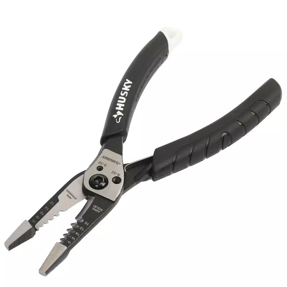Husky 3.8 in. Wire Stripper and Cutter with Soft Grip Handles