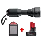 Milwaukee M12 12V Lithium-Ion LED High Performance Flashlight with M12 Jobsite Speaker and 3.0 Ah Battery Combo Kit thumbnail 1