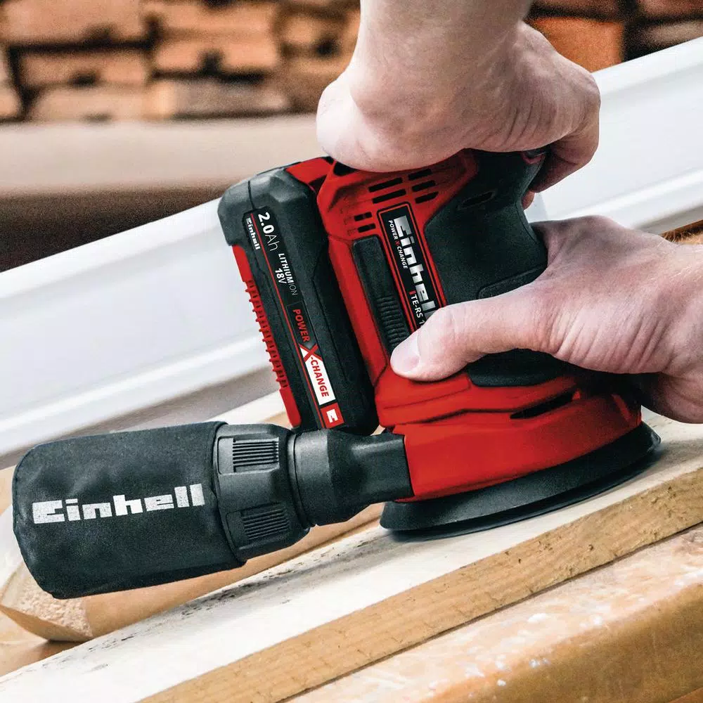 Einhell PXC 18V Cordless 5 in. Random Orbital Sander Kit with 2.0 Ah Battery and Fast Charger