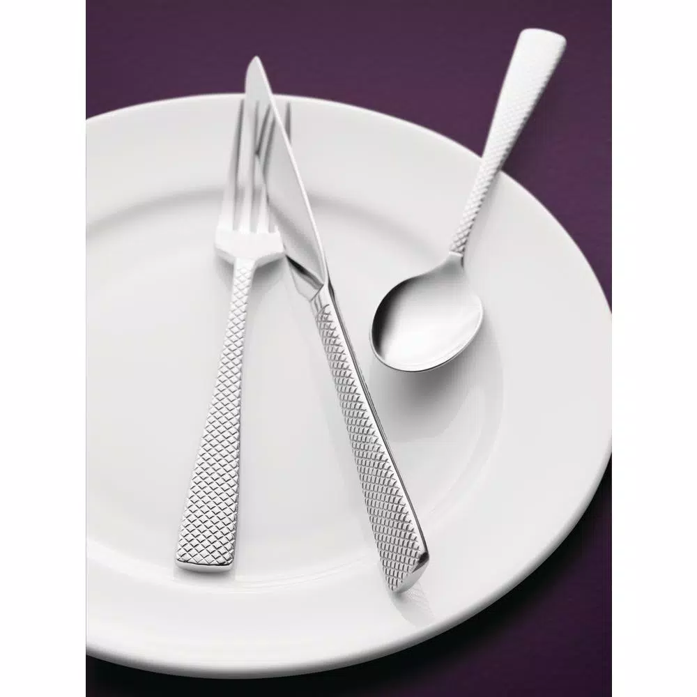 Oneida Jade 18/10 Stainless Steel Cocktail Forks, Diamond Inspired Textured Design, Set of 12