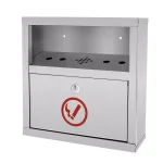 Alpine Industries Stainless Steel Wall Mounted Cigarette Disposal Station thumbnail 1