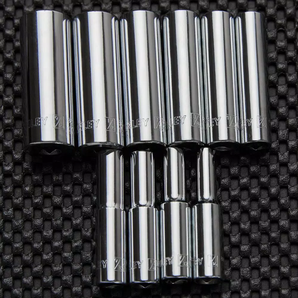 Stanley 1/4 in. Drive SAE Deep Socket Set, 10-Piece