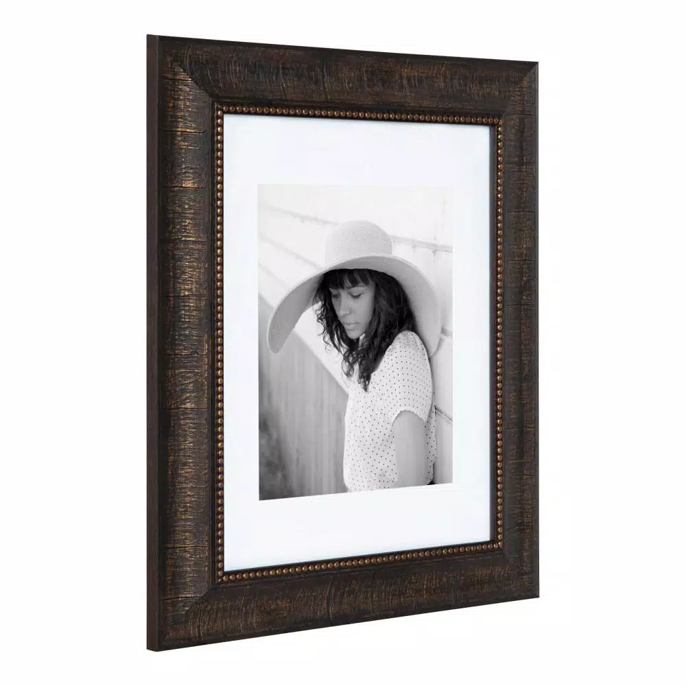 Kate and Laurel Aldridge 11 x 14 Bronze Picture Frame Set of 2 with 8 x 10 White Mat