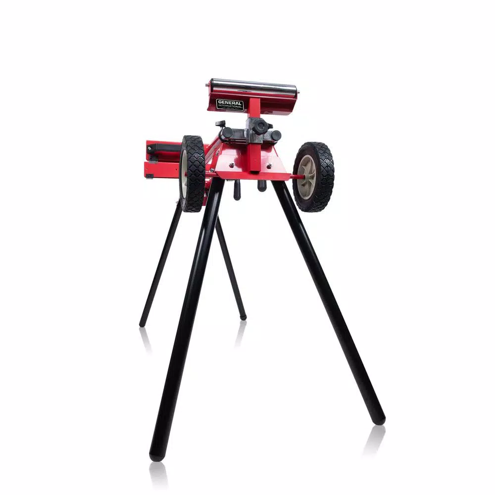 General International MS3102 Miter Saw Stand with Solid Tires and Adjustable Extensions