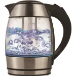 Brentwood KT-1960BK 1.8L Glass Electric Kettle with Stainless Steel Tea Infuser and Blue LED Light thumbnail 2