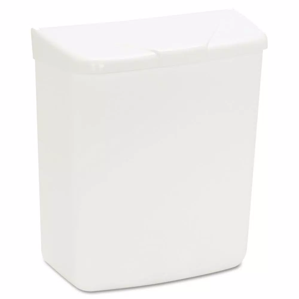 HOSPECO Wall Mount Sanitary Napkin Receptacle, White ABS Plastic, 1 Gallon