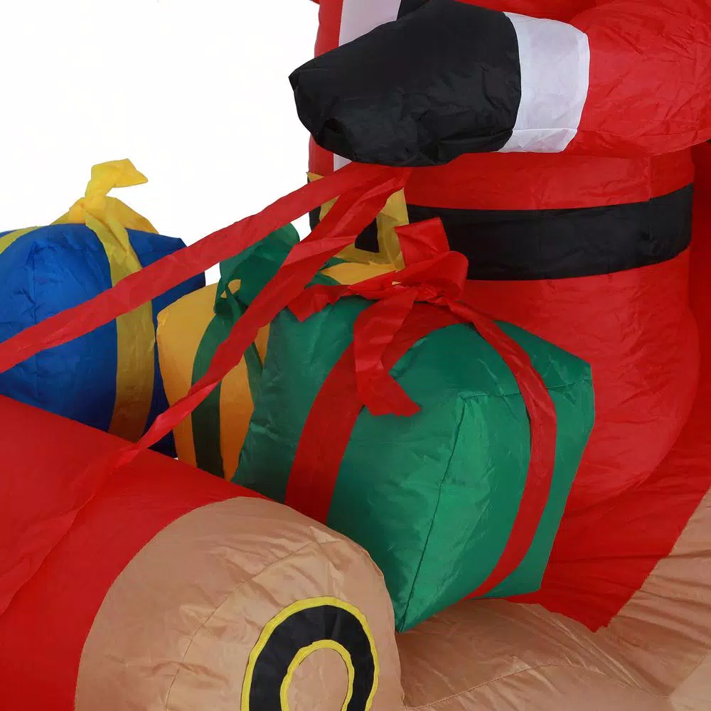 Luxen Home 7 ft. Santa and Sleigh Inflatable with LED Lights