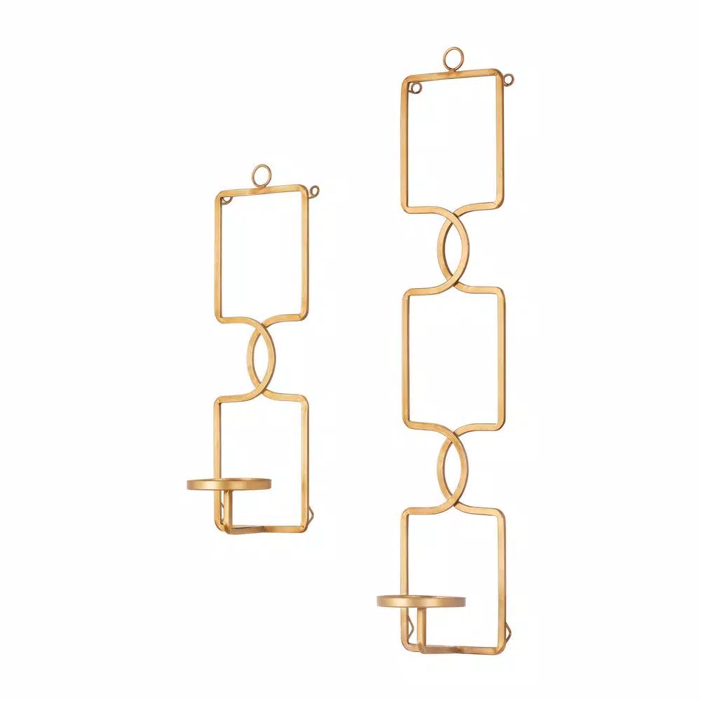 Home Decorators Collection Gold Metal Wall Sconce Candle Holder Set of 2