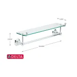 Delta Porter 18 in. Towel Bar with Glass Shelf, Polished Chrome thumbnail 3