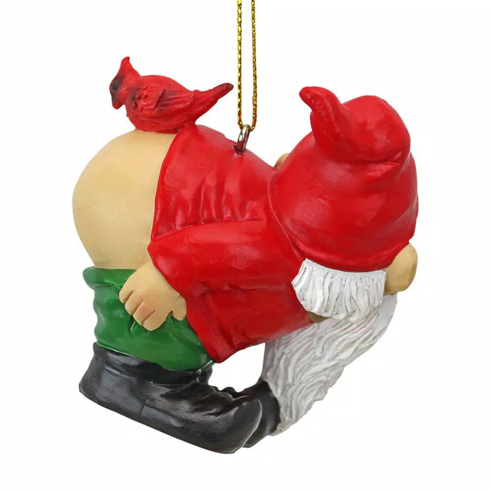 Design Toscano Loonie Moonie Gnome Holiday Ornament, Hand-Painted Resin