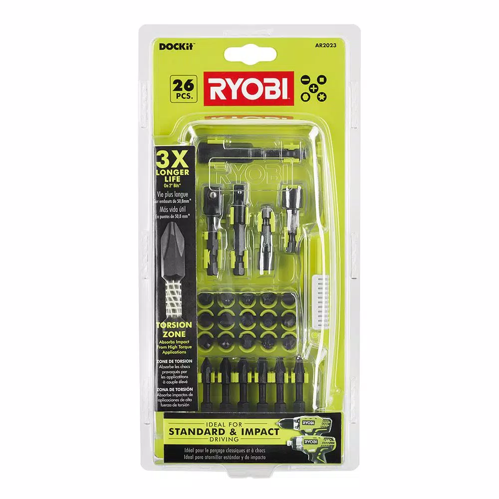 RYOBI 26-Piece Impact Driving Bit Set with Torsion Zone Technology
