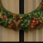 Home Accents Holiday 48 in. Norwood Fir Artificial Christmas Wreath with 200 Multi-Color Incandescent Lights thumbnail 5