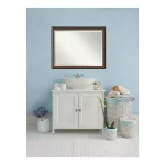 Amanti Art Cyprus 44.75 in. W x 34.75 in. H Rectangular Beveled Edge Wood Framed Bathroom Vanity Mirror in Walnut thumbnail 1