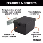 CURT Lockable Breakaway Battery Case with Metal Mounting Bracket thumbnail 2