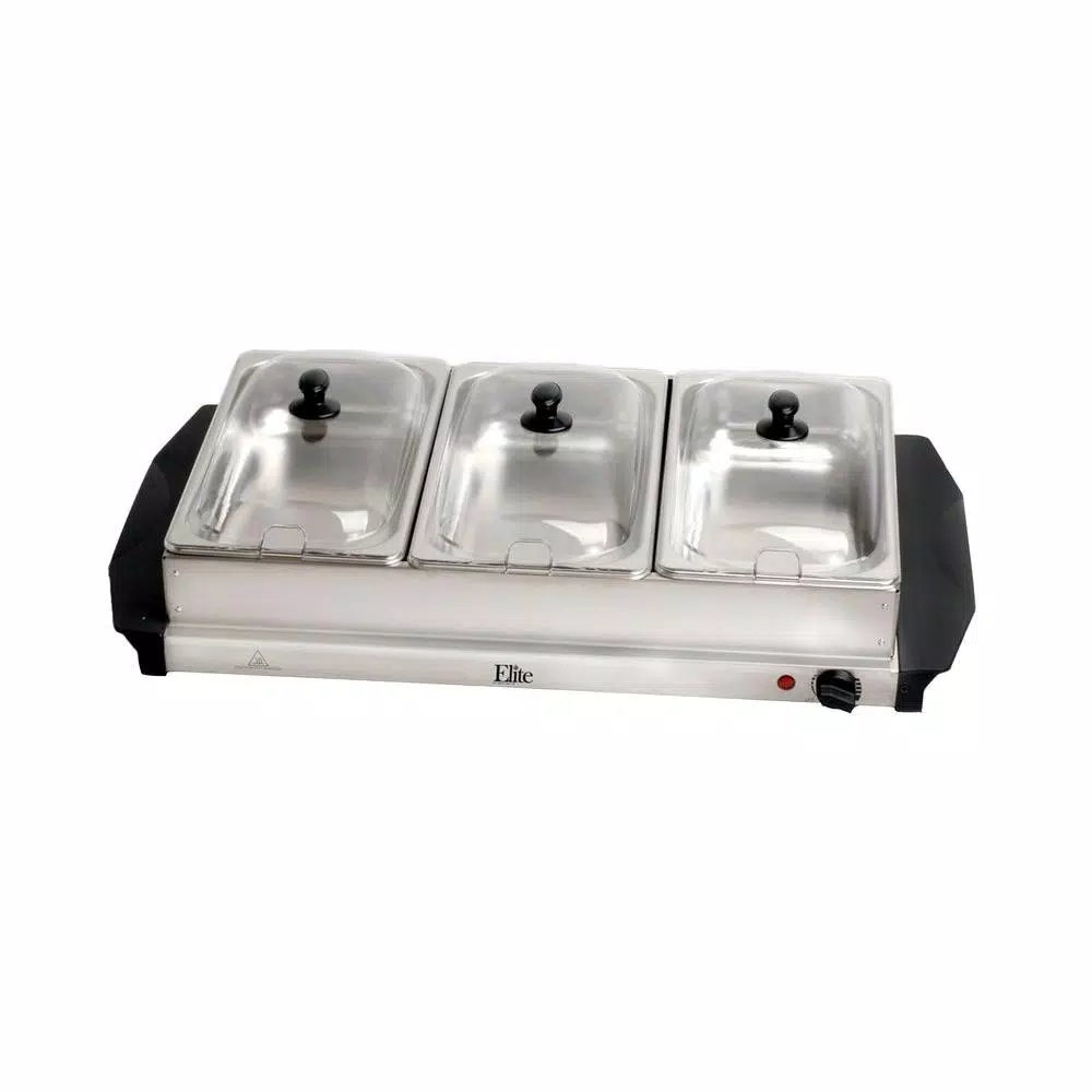 Elite Stainless Steel Buffet Server and Warming Tray Set