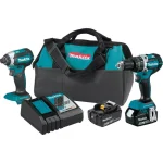 Makita 18V LXT Brushless Cordless Hammer Drill and Impact Driver Combo Kit with (2) 4Ah Batteries and Charger thumbnail 1