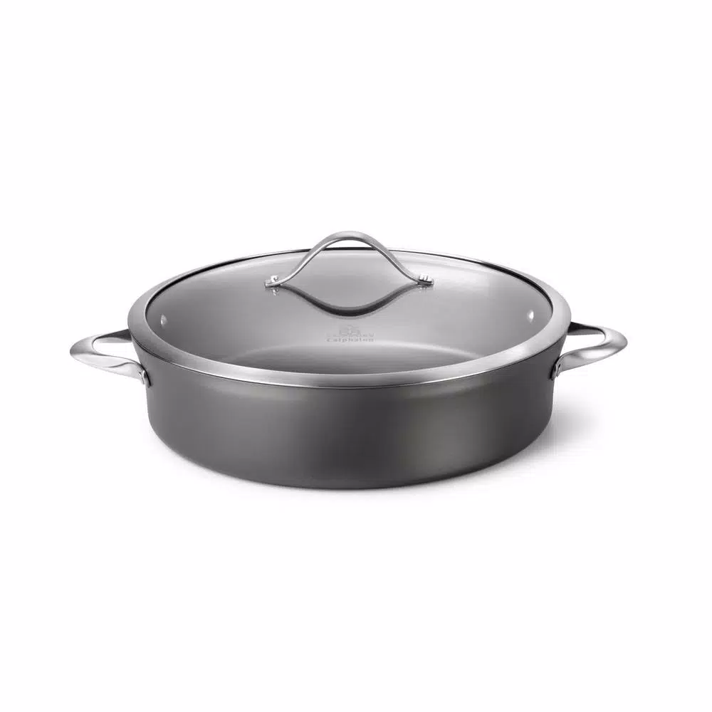 Calphalon Contemporary 7 Qt. Aluminum Nonstick Saute Pan with Glass Lid, Black