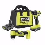 RYOBI ONE+ HP 18V Brushless Compact Impact Driver and Right Angle Drill Combo Kit with (2) 1.5 Ah Batteries thumbnail 1