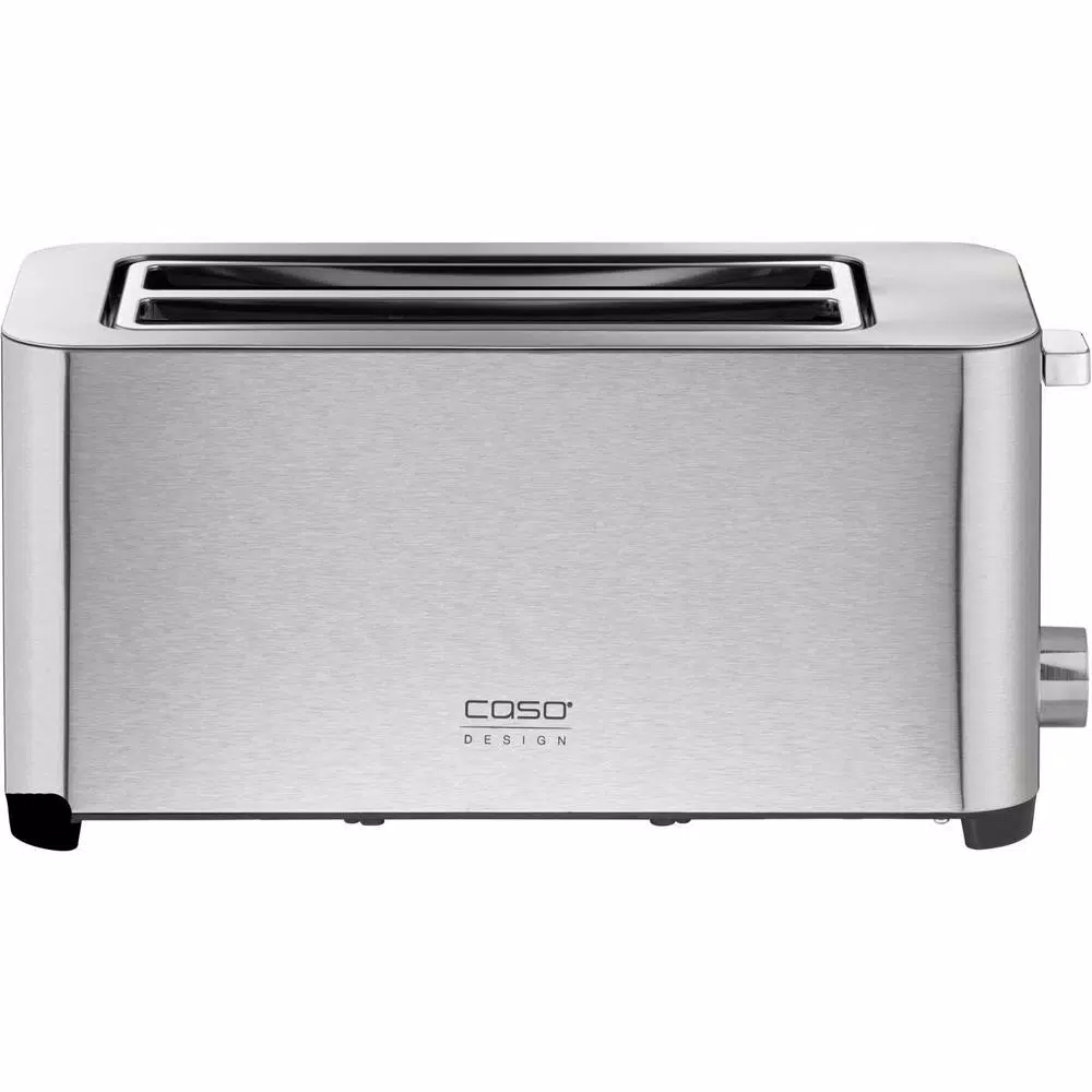 Caso Design 4-Slice Stainless Steel Wide Slot Toaster with Bun Warmer