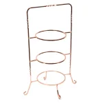 Creative Home 3-Tier Copper Plated Cake Stand & Dessert Display Rack, Handcrafted Iron Tiered Serving Tray thumbnail 1