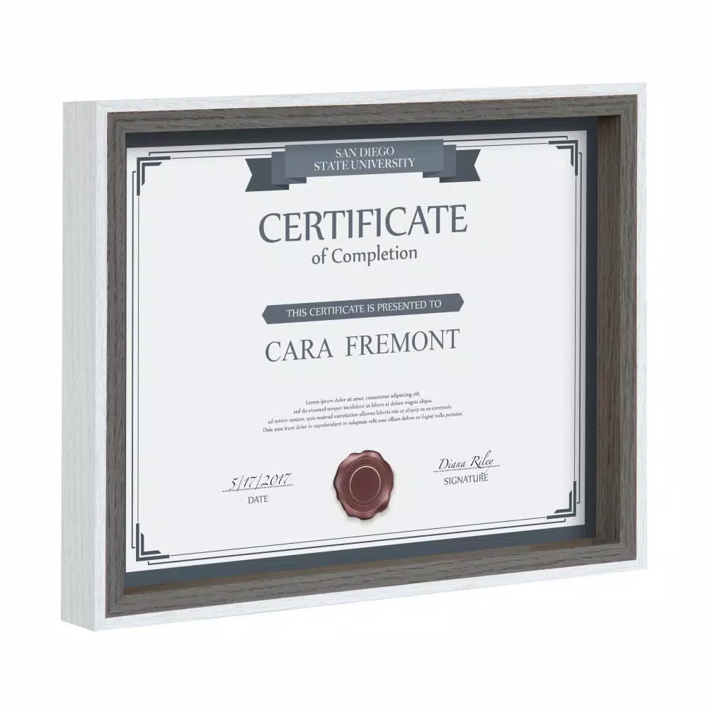 Kate and Laurel Gibson 8.5 x 11 in. Modern Document Picture Frame Set, Gray and White, 4-Pack