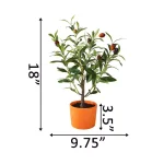 Flora Bunda 18 in. Artificial Olive Tree in Orange Terracotta Clay Pot thumbnail 2