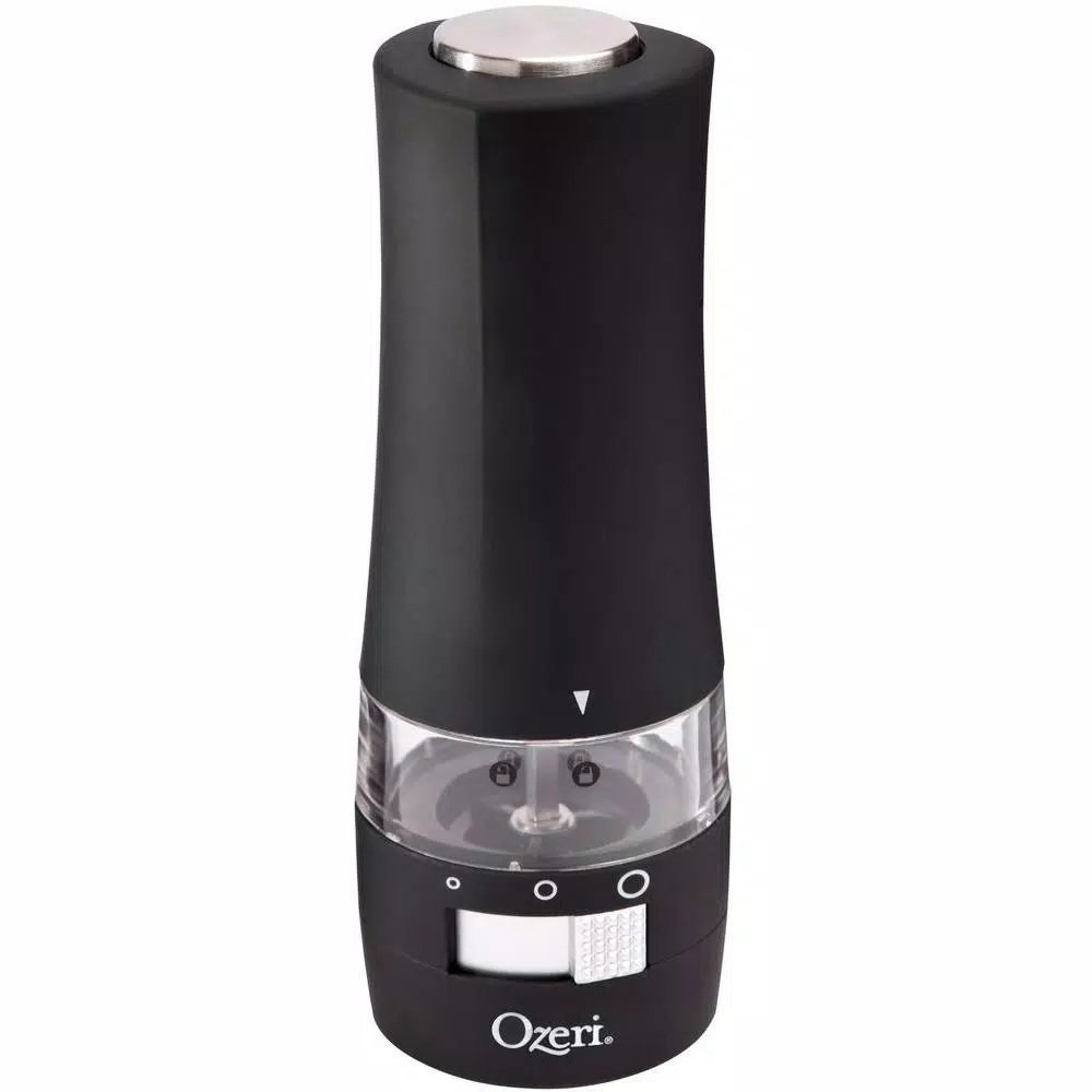 Ozeri Savore Soft Touch Electric Pepper Mill and Grinder, Adjustable Ceramic Mechanism, Black