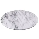 Creative Home 12 in. Natural Off-White Marble Round Serving Board for Cheese, Dessert, and Cake thumbnail 1