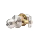 Taco Stainless Steel Cylindrical Grade 3 Keyed Entry Door Knob Set, 2.75 in. Backset thumbnail 1