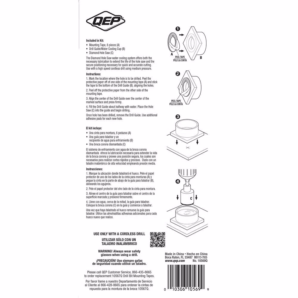QEP 1-3/8 in. Diamond Hole Saw Kit with Water Delivery System