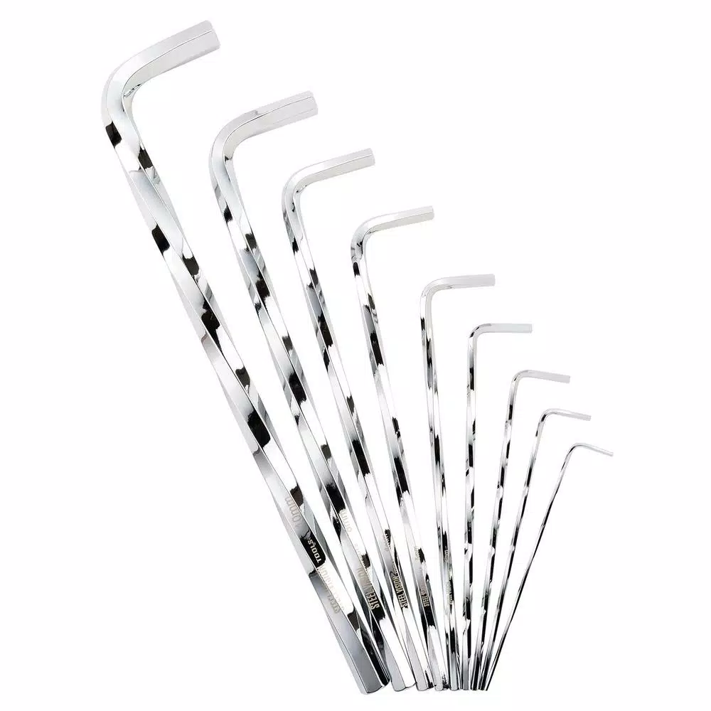 Steel Vision Tools 9-Piece Metric Extra-Long Twisted Full Polish Hex Key Wrench Set