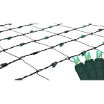 Northlight 4 ft. x 6 ft. Green LED Net Style Christmas Lights with Green Wire, 150 Bulbs thumbnail 1