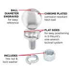 TowSmart 2,000 lb. Capacity Chrome Hitch Ball, 1-7/8 in. x 3/4 in. Shank thumbnail 4