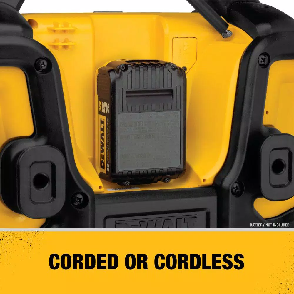 DEWALT 20V MAX Bluetooth Jobsite Radio with Built-in 3A Battery Charger