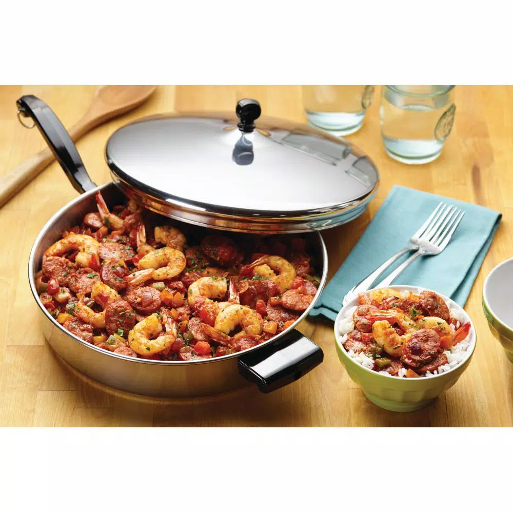 Farberware Classic Series 4.5 qt. Stainless Steel Nonstick Saute Pan with Lid