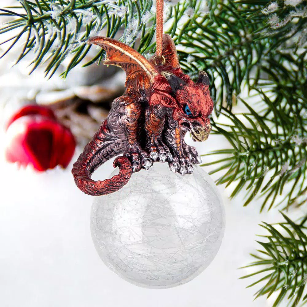 Design Toscano Pensive Percher Dragon 2018 Collectible Holiday Ornament