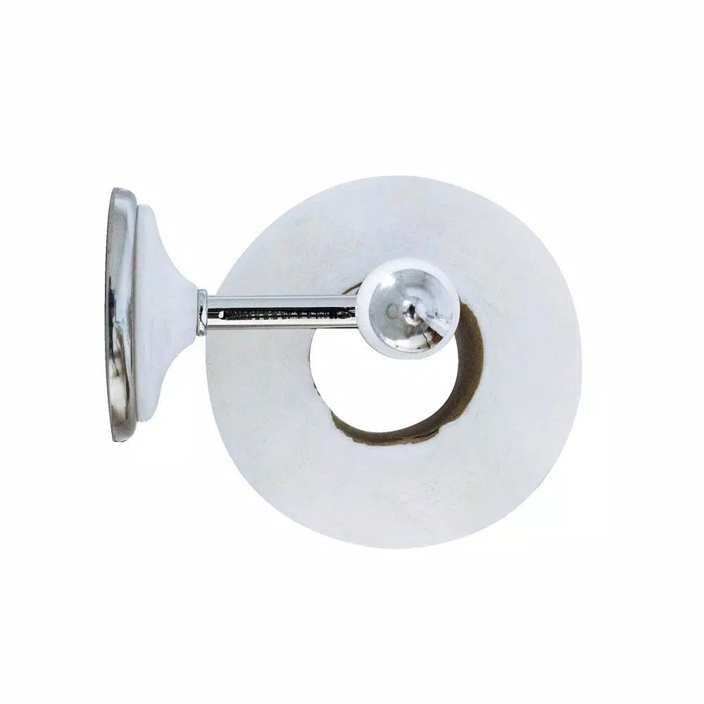 MODONA ARORA Toilet Paper Holder - White Porcelain & Polished Chrome Stainless Steel Roller