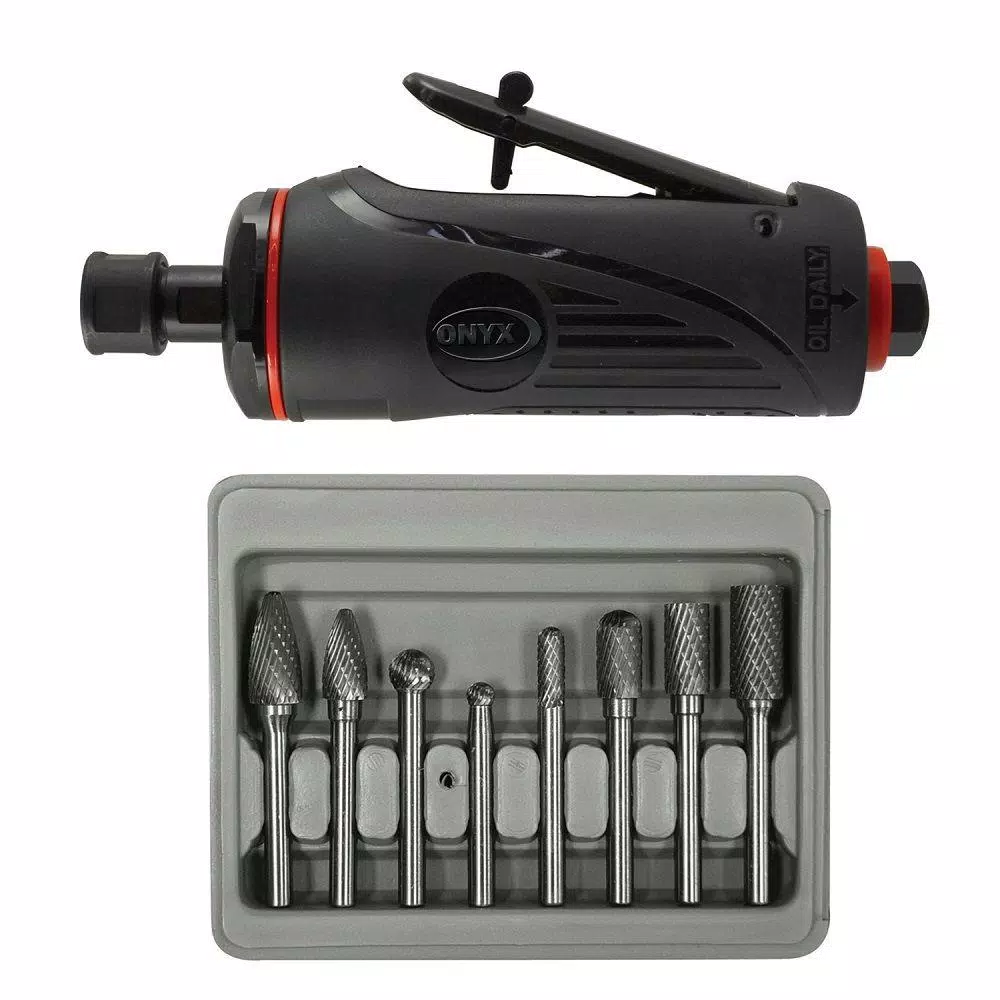 Astro Pneumatic Astro 1/4 in. Die Grinder and 8-Piece Rotary Burr Set Combo Kit