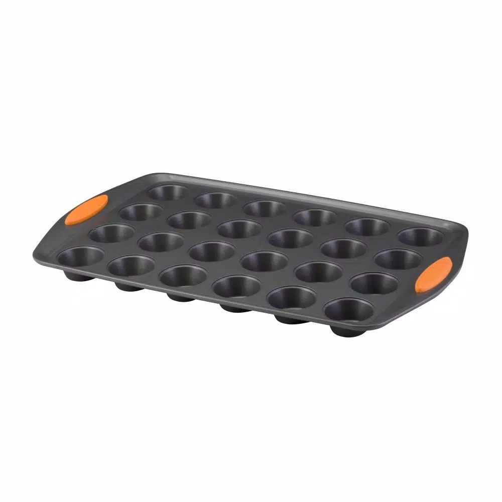 Rachael Ray Oven Lovin' 24-Cup Mini Muffin and Cupcake Pan, Nonstick Aluminum
