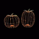 Gerson 13.58 in. Assorted Pre-Lit Metal Standing Pumpkins Decor, Set of 2 thumbnail 1