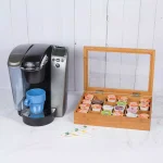 Creative Home Natural Bamboo Single Serve Coffee Pod Holder with Acrylic Cover, Holds 24 Pods thumbnail 6