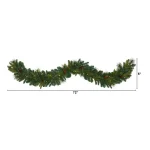 Nearly Natural 6 ft. Pre-lit Mixed Pine and Pinecone Artificial Garland with 35 LED Lights thumbnail 2